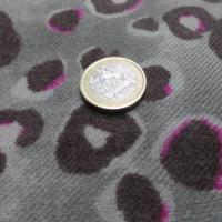 Laine legere ton gris taupe marbre imprime marron et magenta leopa6
