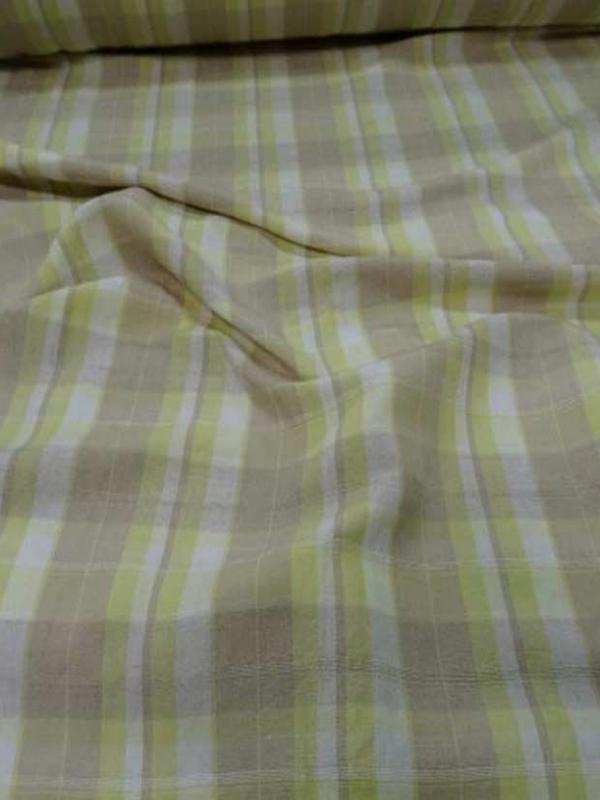 Lin a rayures beige blanc casse et jaune safran0
