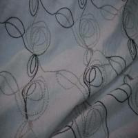 Lin blanc faconne motifs fleurs5