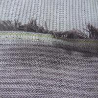 Lin chambray gris beige chine a rayures tres fine style chevron1