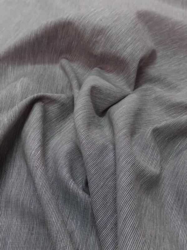 Lin coton chambray gris beige chiné