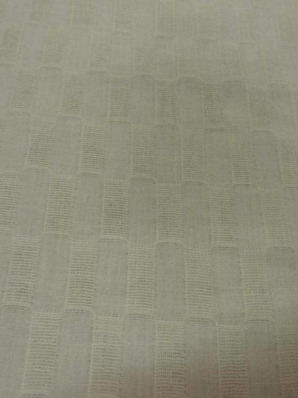 Lin coton faconne rectangle brode couleur beurre