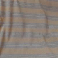 tissu Lin coton ton safran naturel a rayures brodées