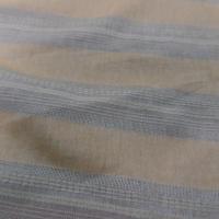 Lin coton ton safran naturel a rayures brodées