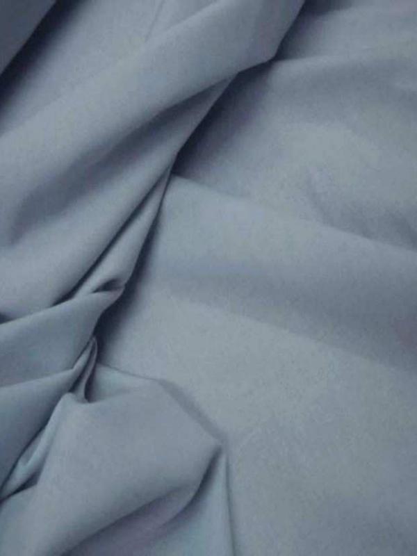 Lin coton uni gris bleu