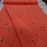 Lin orange brode motifs fleurs1