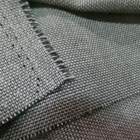 Lin polyester chiné noir ton kaki