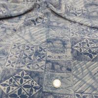 vente tissu Lin viscose bleu blanc casse imprimé carreaux fleurs