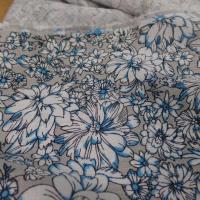 Lin viscose imprime gris blanc bleu6