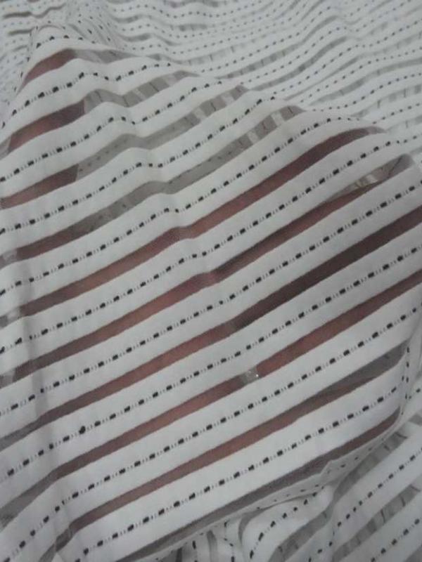 Lycra a bandes faconne blanc et transparent