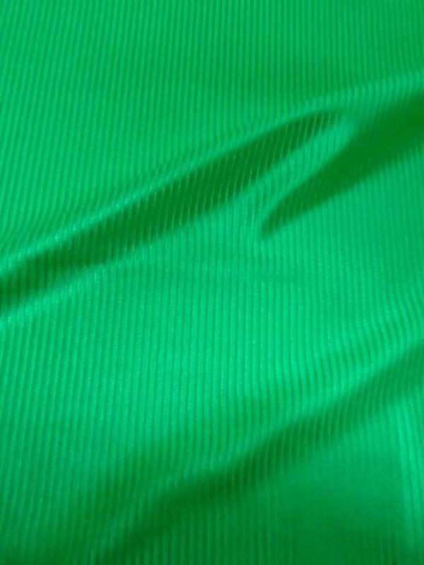 Lycra a cotes vert prairie satine