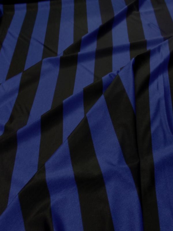 Lycra a grosse bandes bleu et noir