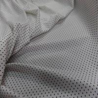 Lycra blanc satine a petit pois noir