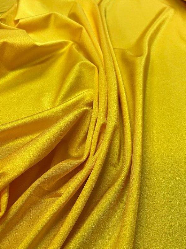 Lycra epais satine jaune soleil6