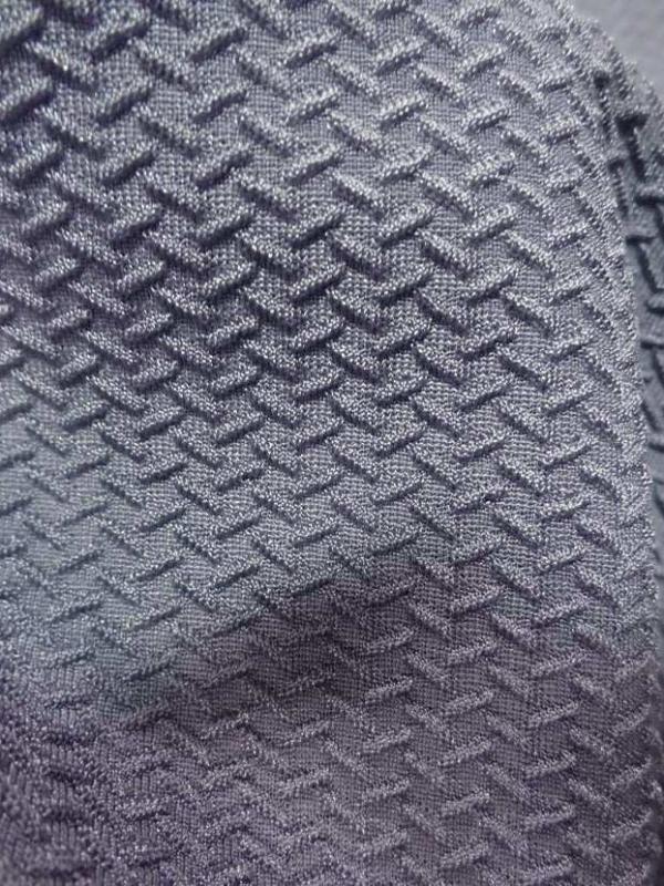 Lycra faconne gris aspect cote de maille
