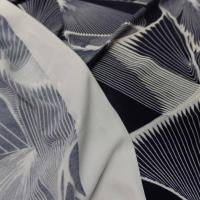Lycra faconne imprime ton bleu nuit et blanc6
