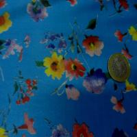 Lycra fin bleu imprime fleurs6
