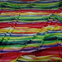 Lycra fin imprime bandes multicolore1
