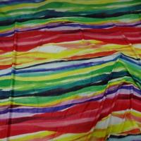 Lycra fin imprime bandes multicolore8