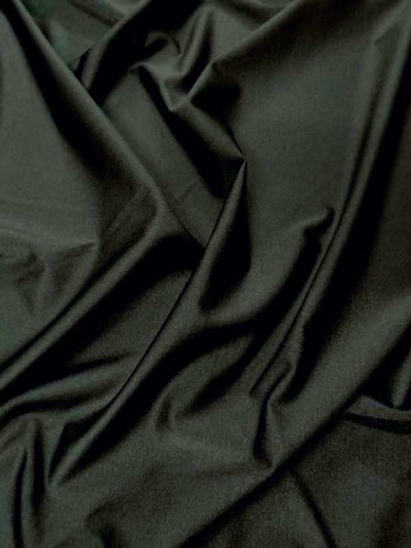 Lycra fin satine ton kaki fonce
