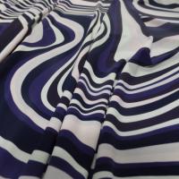 Lycra imprimé année 70 ton blanc violet rose et noir