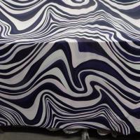 Lycra imprimé année 70 ton blanc violet rose et noir pas cher