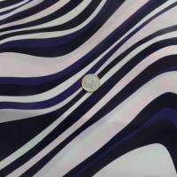 coupon de Lycra imprimé année 70 ton blanc violet rose et noir