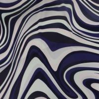 vente de Lycra imprimé année 70 ton blanc violet rose et noir