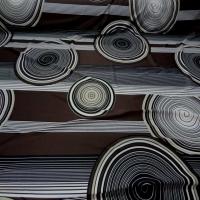 Lycra imprime annee 70 ton marron blanc7