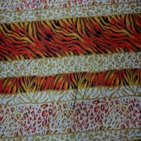 Lycra imprime fourrure blanc orange3