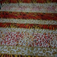 Lycra imprime fourrure blanc orange5