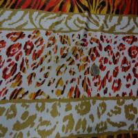 Lycra imprime fourrure blanc orange9