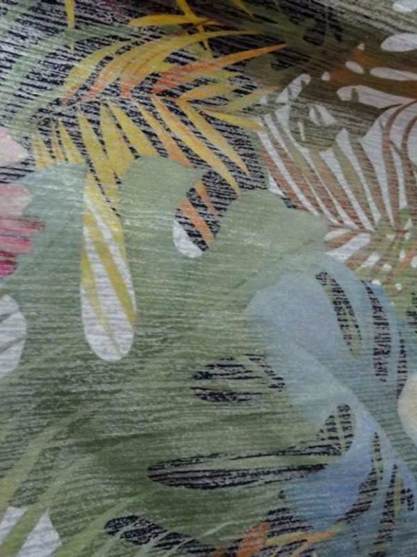 Lycra imprime motifs fleurs lurex metal