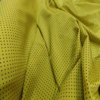 Lycra jaune satine a petit pois noir7