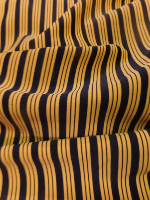 Lycra jaune soleil a raye noir