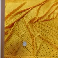 Lycra jaune soleil satine a petit pois noir09