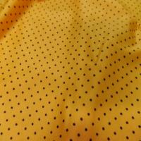 Lycra jaune soleil satine a petit pois noir2