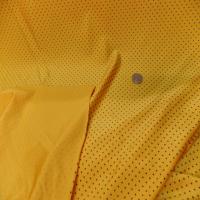 Lycra jaune soleil satine a petit pois noir9