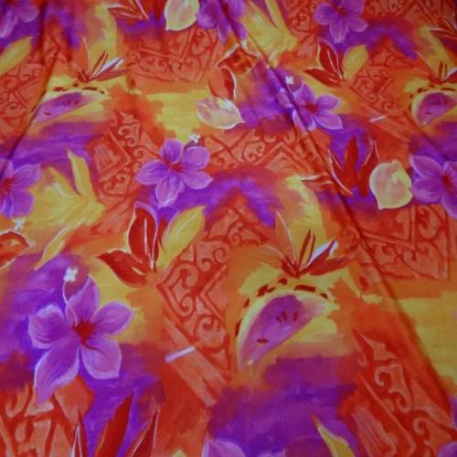 Lycra qualité top pour maillot de bain imprimé orange jaune magenta