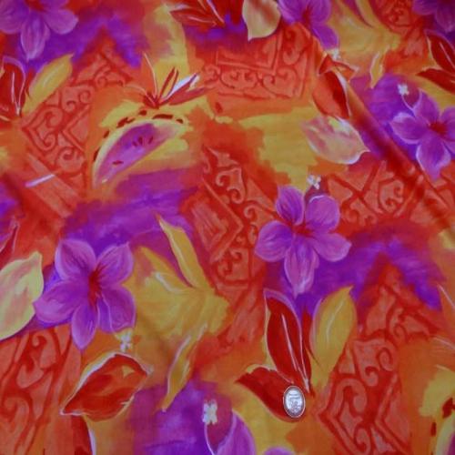 Lycra qualité maillot de bain imprimé orange jaune magenta