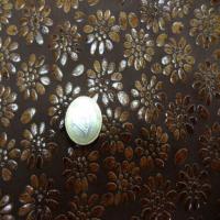 Lycra marron avec motif fleurs en relief2
