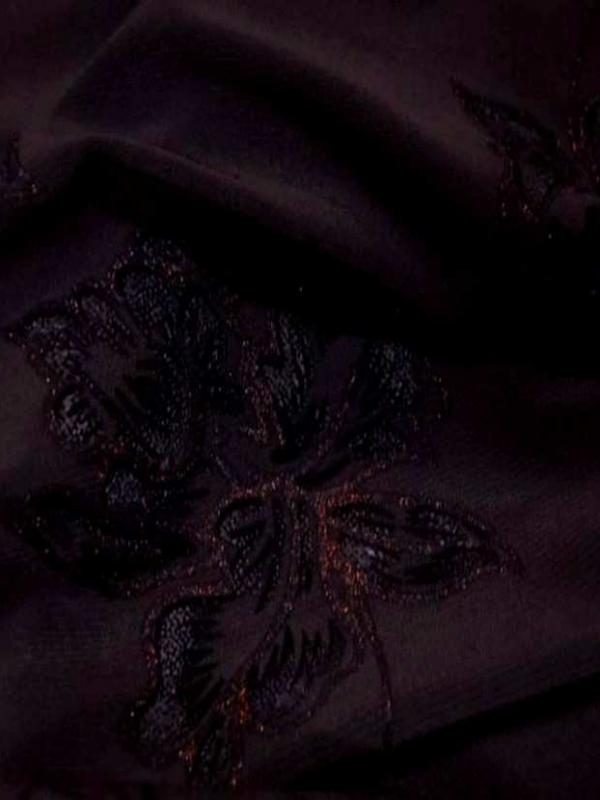 Lycra marron faconne fleurs