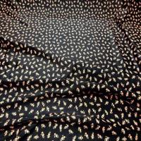 Lycra noir imprime petite fleurs