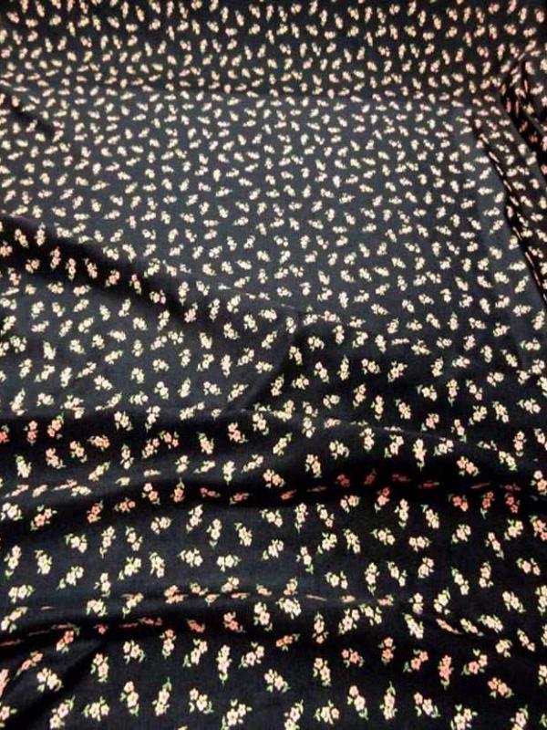 Lycra noir imprime petite fleurs