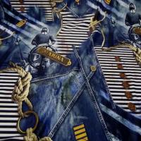 Lycra qualite qualite maillot de bain imprime bleu jean marine0