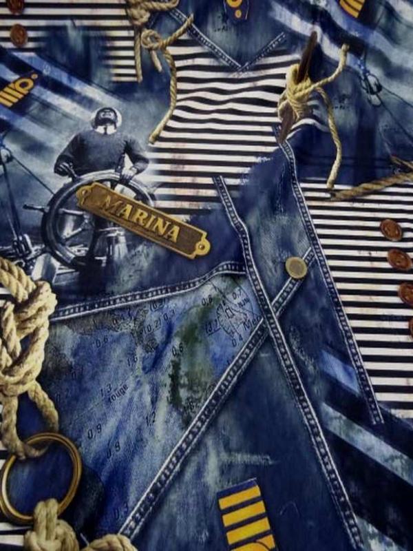Lycra qualite qualite maillot de bain imprime bleu jean marine0