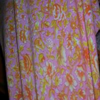 Lycra rose imprime fleurs jaune orange7
