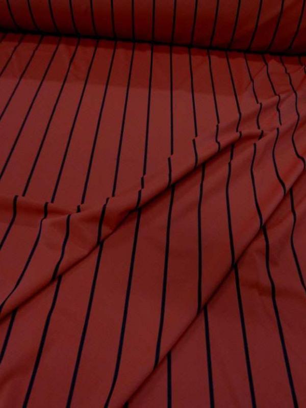 Lycra rouge bordeaux a rayures noire