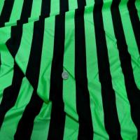 Lycra satin a grosse rayures anis noir