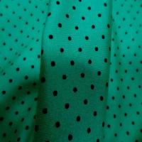Lycra satin vert a petit pois noir0